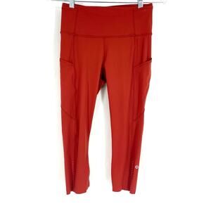 Lululemon Fast & Free Crop II Nulux 19" Cayenne Size 6